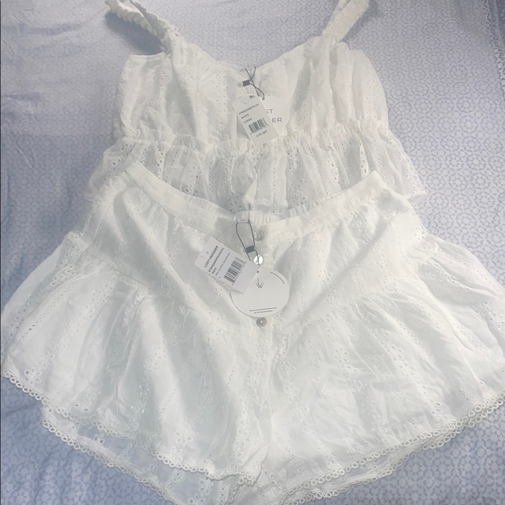 Lost + Wander Women's White Lace Set size large